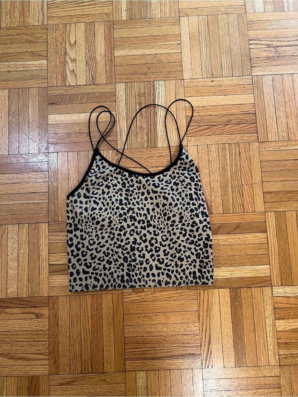 Hint of Animal Print No Boundaries Leopard Print Crop Top size XL